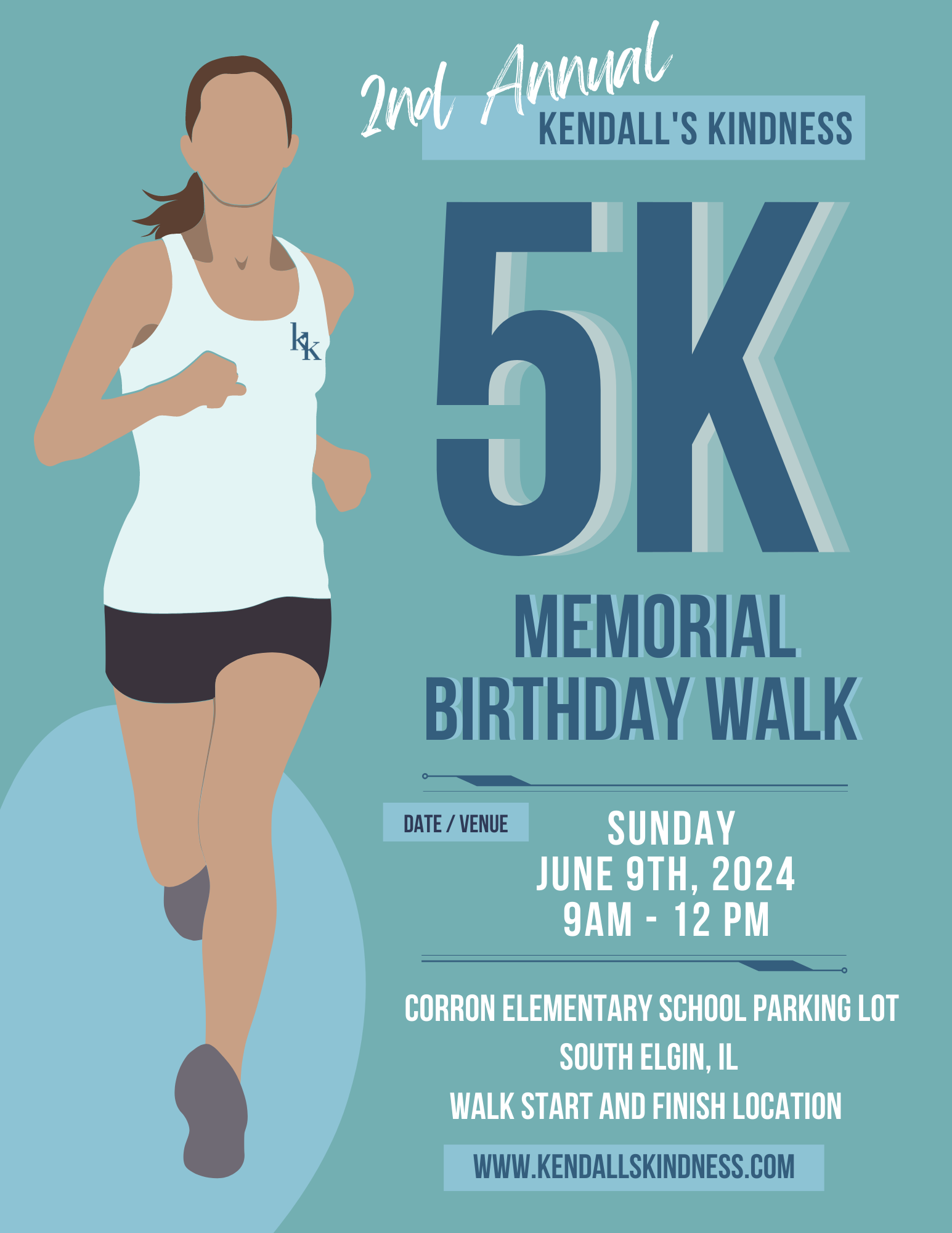 Kendall's Kindness 5K memorial birthday walk 2024