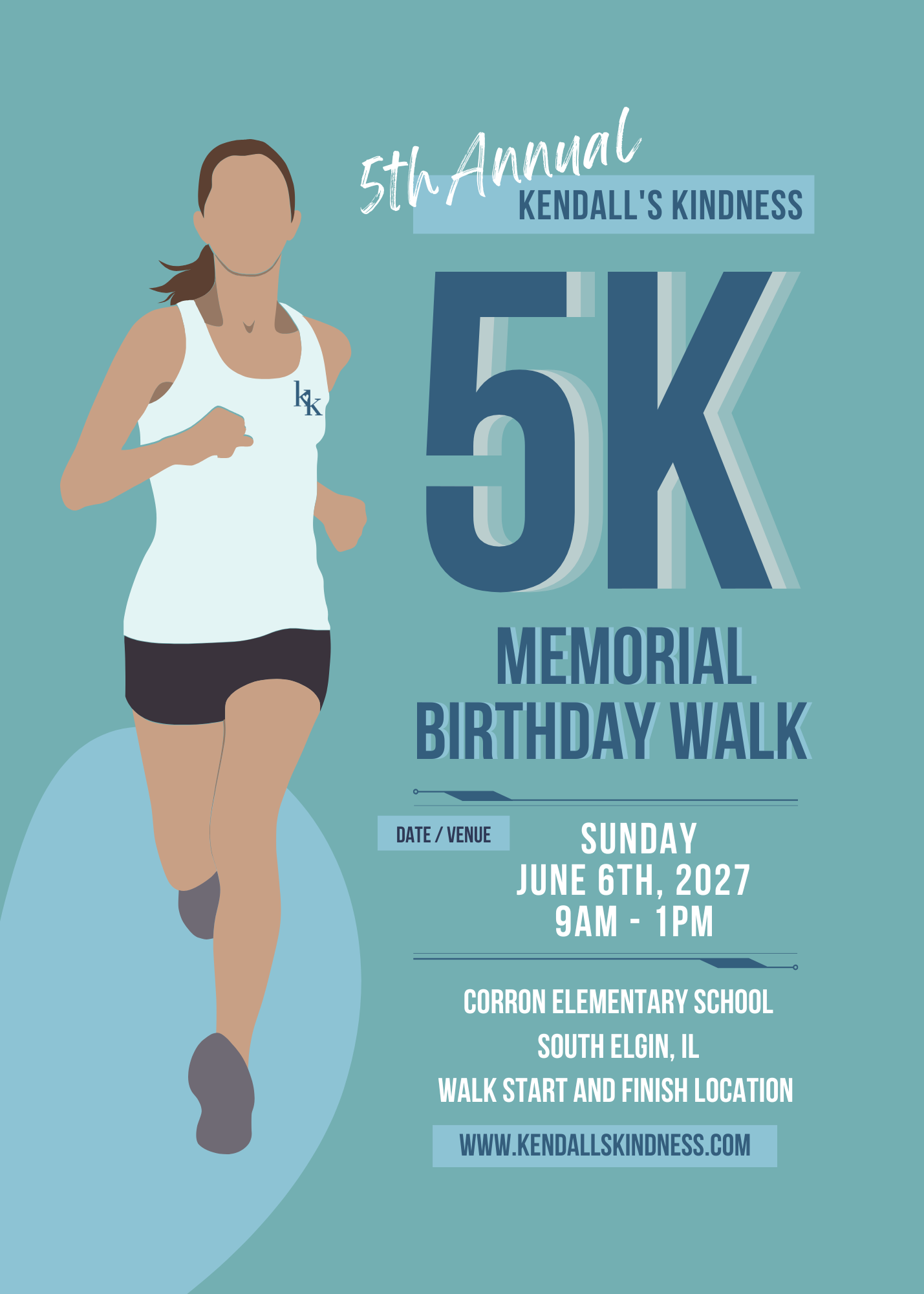 Join Us for the 5th Annual Kendall's Kindness 5K Memorial Walk
