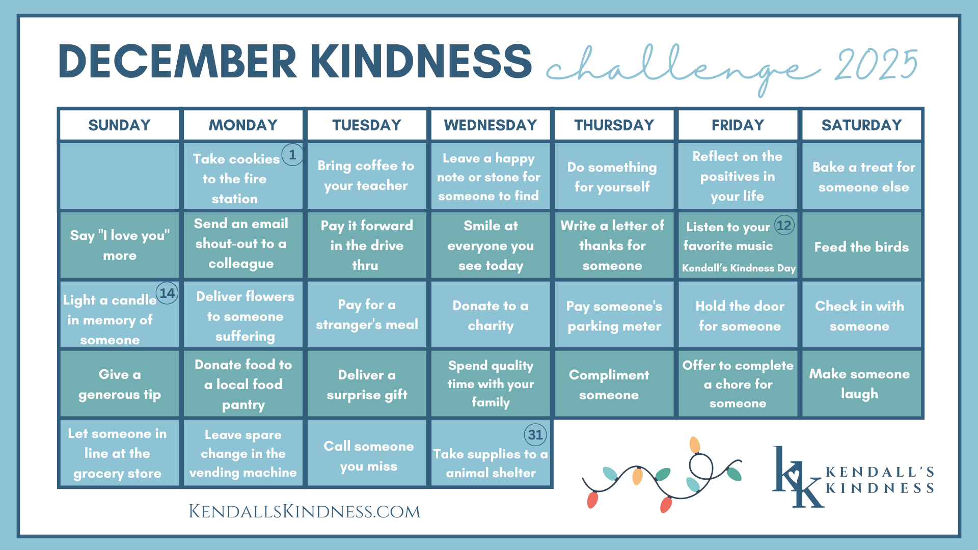 December Kindness Challenge